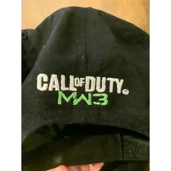 Call of Duty MW3 Elite Hat Black Strapback Cap Skull and Gun Embroidered Logo - Picture 5 of 8